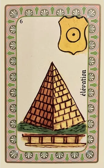 Oracle Belline card 6, L'Élévation, printed with its Sun planet emblem
