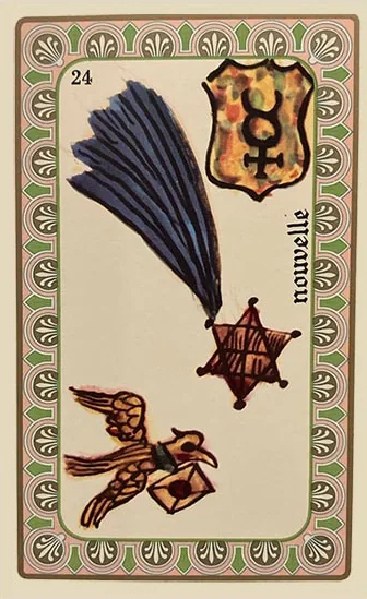 Oracle Belline card 24, Nouvelle, printed with its Mercury planet emblem