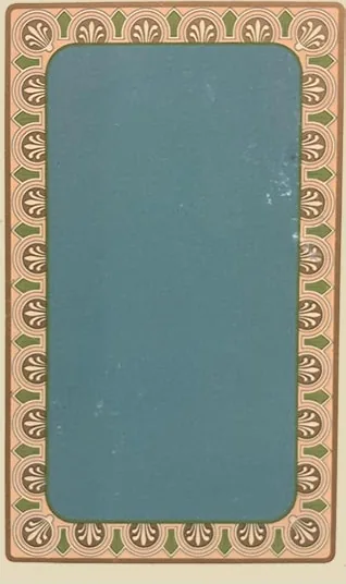 Oracle Belline blue card: an unadorned blue panel inside a decorated border
