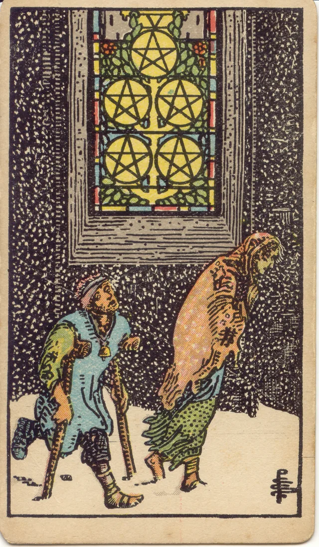 Five of Pentacles tarot card