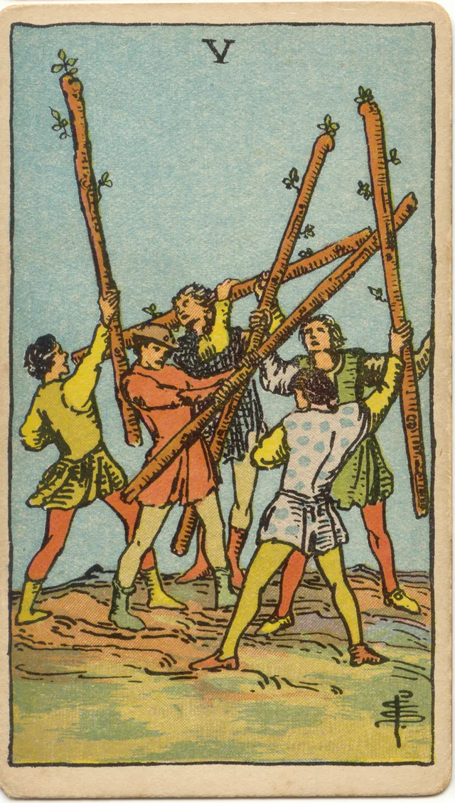 Five of Wands tarot card